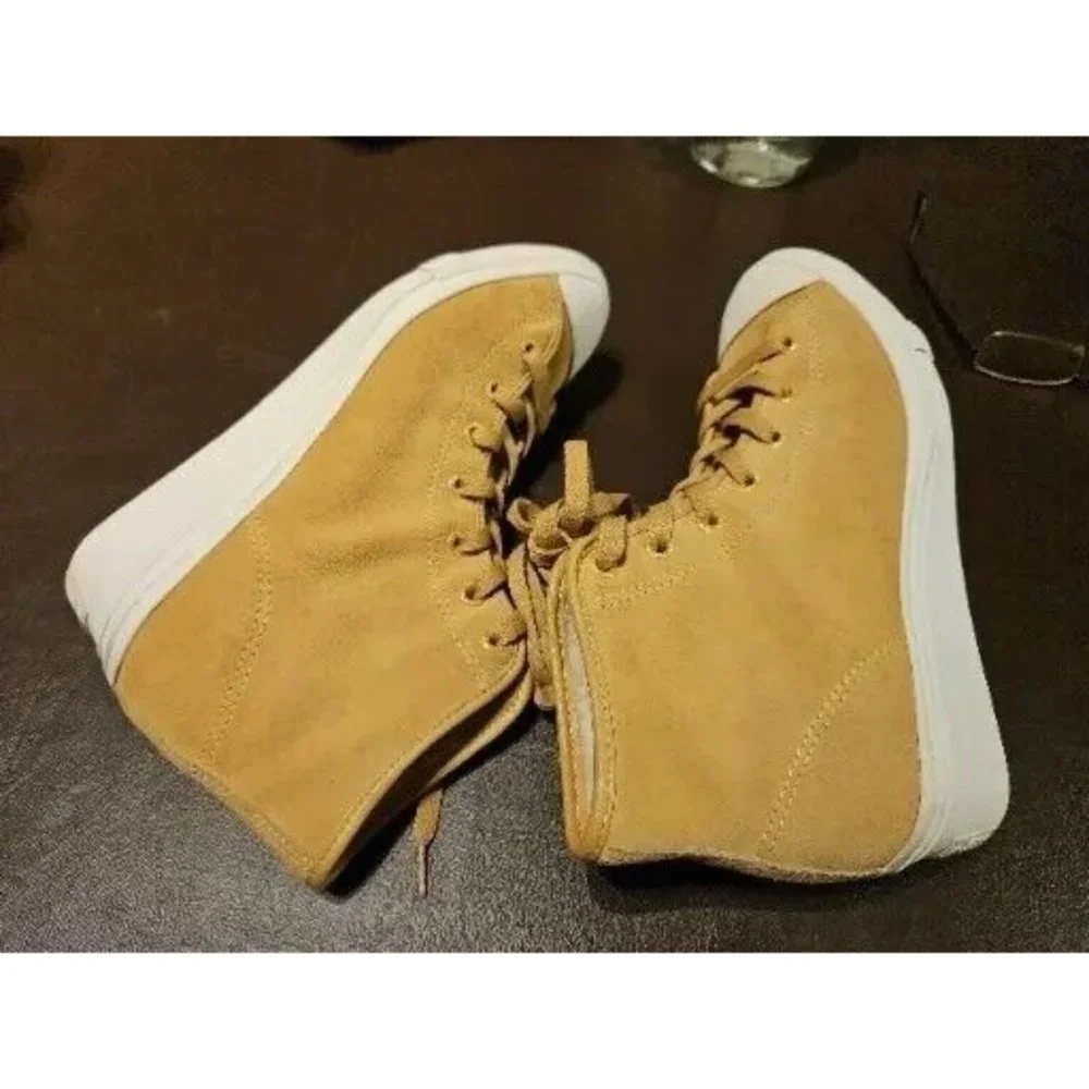 Rare Immaculate SIZE 6 Preloved high heel Converse AllStar Suede thin fur lining - Picture 10 of 16